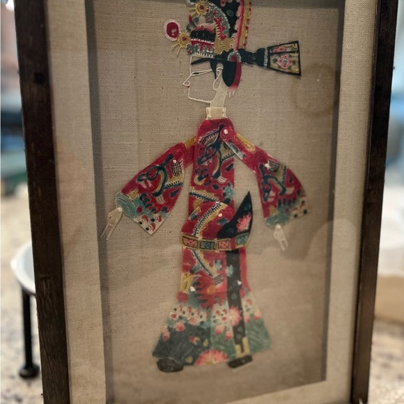 Chinese Pi Ying Xi Puppet Art Shadow Boxes - Man- Framed Handcrafted - Picture 4 of 4